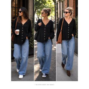 Out From Under Urban Outfitters Black Waffle Knit Button Cardigan OS